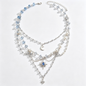 Celestial Ocean Blue Layered Charm Necklace