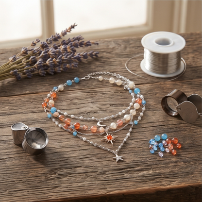 Coastal Sunrise Star Layered Charm Necklace